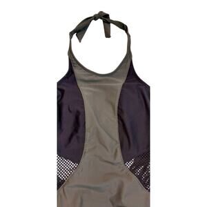 New Swimming Suit Size Small Green Black Mesh Cutouts One Piece NWT Womans Sexy